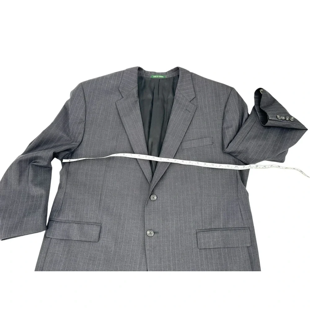 Vintage Lauren Ralph Lauren Men's 50R Blazer Sport Coat Gray Stripe 24
